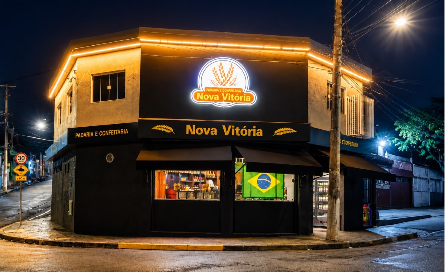 Fachada da Padaria Nova Vitória
